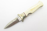 Vintage Magnum Boker White Micarta Stainless Folding Boot Linerlock Pocket Knife