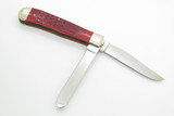 Vintage 2000 Case XX 6254 Trapper Red Jigged Bone Handle Folding Pocket Knife