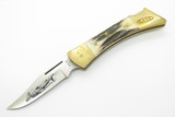 Vintage 1980 Case XX 5159 Stag Hammerhead Folding Hunter Knife & Sheath