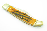 HAHC Hunters Classic Jigged Orange Bone Handle Single Blade Folding Hunter Knife
