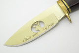 2000 Buck 192 Vanguard Gold Limited Custom LE Deer Cutout Fixed Hunting Knife