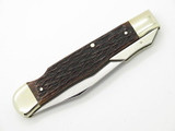 Vtg Buck Creek 89 Solingen Bone Cheetah Style Swing Guard Folding Knife
