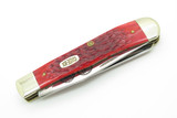 Vintage 1995 Case XX Red Bone Folding Trapper Pocket Knife (Missing Coin)
