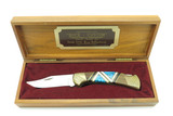 Custom '86 David Yellowhorse Buck 112 Ranger Pearl Turqoise Folding Hunter Knife