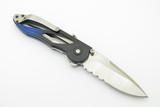 2005 Idaho Stamp Buck 295 Tempest Blue & Black Assisted Folding Pocket Knife