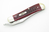 2000 Case XX 61953 Russlock Pocket Worn Red Bone Handle Folding Pocket Knife