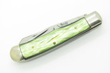 Vintage 1980s Old Ram Hunter Series Green Handle Trapper Folding Pocket Knife