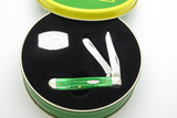 2002 Case XX 6207 Trapper John Deere Green Bone Handle Folding Pocket Knife