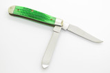 2002 Case XX 6207 Trapper John Deere Green Bone Handle Folding Pocket Knife