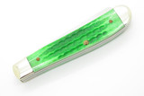 2002 Case XX 6207 Trapper John Deere Green Bone Handle Folding Pocket Knife
