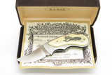 Vtg Kabar Olean 1500 Japan Seaman Thumb Scrimshaw Folding Lockback Pocket Knife