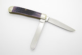 1999 Case XX 6254 USA Trapper Purple Jigged Bone Handle Folding Pocket Knife