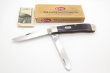 1999 Case XX 6254 USA Trapper Purple Jigged Bone Handle Folding Pocket Knife #71