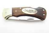 Vintage Precise Deerslayer Seki Japan 4 Star Buck Scrimshaw Folding Hunter Knife