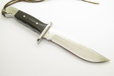 Vintage 67-72 Buck 124 Frontiersman Bowie Two 2 Liner Fixed Blade Hunting Knife