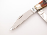 2001 Case XX 6375 Stockman Amber Barbed Wire Bone Handle Folding Pocket Knife