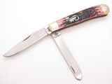 99 Case XX 6254 Trapper Cranberry Jigged Bone Silver Script Folding Pocket Knife