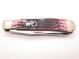 99 Case XX 6254 Trapper Cranberry Jigged Bone Silver Script Folding Pocket Knife