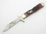 2002 Case XX 6111 1/2 Cheetah Silver Script Cranberry Bone Folding Pocket Knife