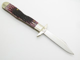 2002 Case XX 6111 1/2 Cheetah Silver Script Cranberry Bone Folding Pocket Knife