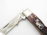 2002 Case XX 6111 1/2 Cheetah Silver Script Cranberry Bone Folding Pocket Knife