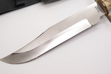 Vintage 1980s Parker Edwards USA Stag Crown Fixed Blade Damascus Bowie Knife