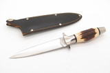 Vintage 1980s Valor Miami Seki Japan 491 Stag Short Commando Fixed Dagger Knife