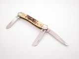 2001 Case XX 6318 Stag Bone Handle Stockman Folding Pocket Knife