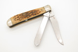 Vintage 2001 Case XX 6207 Mini Trapper Jigged Bone Handle Folding Pocket Knife