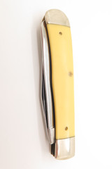 Vintage 1990 Case XX 3254 Trapper Yellow Handle Folding Pocket Knife
