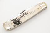 2005 Case XX 6254 Trapper Elk Scene Smooth Bone Handle Folding Pocket Knife