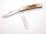 Vintage 2001 Case XX 6254 USA Trapper Jigged Bone Handle Folding Pocket Knife