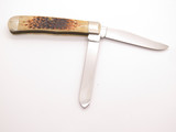 Vintage 2001 Case XX 6254 USA Trapper Jigged Bone Handle Folding Pocket Knife