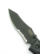 Vintage SOG Toothlock Seki Japan Black San Mai VG-10 Tanto Folding Pocket Knife