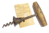 C. 1900 Museum Antique Fred Miller Milwaukee Wood Wine Corkscrew Bottle Opener
