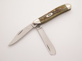 2000 Case XX 6220 1/2 Jigged Green Bone Handle Folding Pocket Worn Peanut Knife