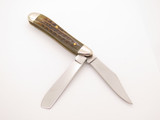 2000 Case XX 6220 1/2 Jigged Green Bone Handle Folding Pocket Worn Peanut Knife