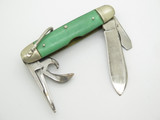 Vintage Kutmaster Girl Scout Green Handle Folding Multi Tool Pocket Camp Knife