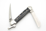 Rare Colonial Prov 440A USA Black Wood Marlin Spike Rigging Folding Knife