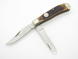 Vintage 1993 Queen 9155 Trapper Delrin Handle Stainless Folding Pocket Knife