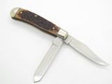 Vintage 1993 Queen 9155 Trapper Delrin Handle Stainless Folding Pocket Knife