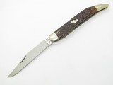 Vintage Ka-Bar USA Toothpick Dog Head Jigged Bone Folding Pocket Knife