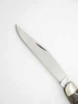 Vintage Ka-Bar USA Toothpick Dog Head Jigged Bone Folding Pocket Knife