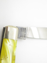 1998 Bulldog Brand Single Blade Trapper Solingen Germany Yellow Folding Knife