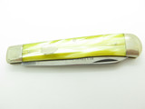 1998 Bulldog Brand Single Blade Trapper Solingen Germany Yellow Folding Knife