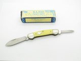Vintage Kabar USA Canoe Dog Head Yellow Handle Folding Pocket Knife