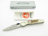 Vintage Boker Copperhead Germany Easy Open Linerlock Stag Folding Pocket Knife