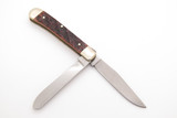 Vintage Boker USA Tree Brand 2525 Trapper Jigged Bone Folding Pocket Knife