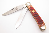 Vintage Puma Germany Jigged Amber Bone Handle Trapper Folding Pocket Knife