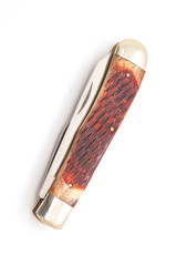 Vintage Puma Germany Jigged Amber Bone Handle Trapper Folding Pocket Knife